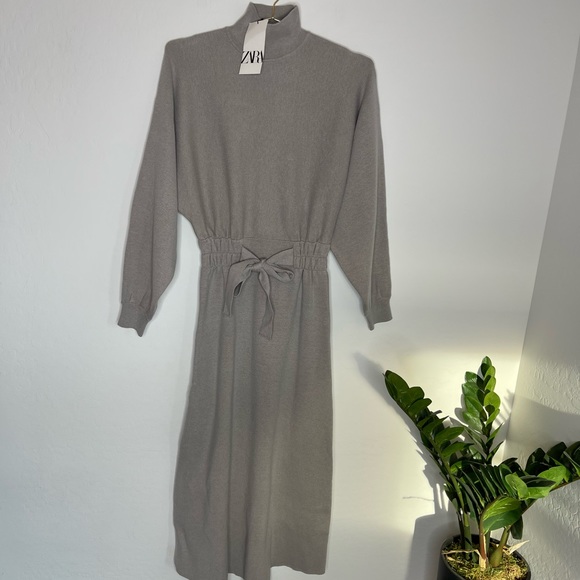 ZARA Robe En Maille Knit Sweater Dress Size Small NWT